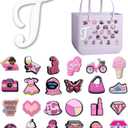 Letter Charms for Bogg Bag,Alphabet Lettering Accessories Cute Charms Compatible with Beach Bag, Original All Models, Insert Decorative Letter for Handbag Beach Tote Bag