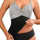 Women's Tankini Swimsuits - Two Piece Swimsuit Tummy Control Bathing Suit 2025 Twist V Neck Swimwear (XX-Large)