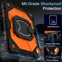 Auizotl Case for iPad (A16) 11th Generation 11 Inch (2025) /iPad 10th Generation 10.9 Inch (2022) with Screen Protector/Rotating Stand,Military Grade Shockproof i Pad Case 10th Generation,Orange