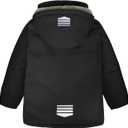 GEMYSE Kids Winter Jacket Waterproof Boys Girls Ski Jacket with Hood Windproof Warm Fall and Winter Outerwear (Black, M)