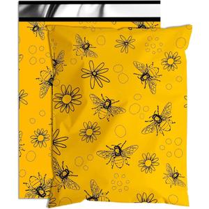 Bees Poly Mailer 14.5x19 Inch 50 Pcs, Waterproof Shipping Bags for Clothing, Tear-Resistant Mailier Bags, Strong Mailing Bags with Self-Seal