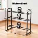 3-Tier Adjustable Dumbbell Rack, Holds 450 Lbs Total, Multi-Purpose Storage Stand for Dumbbells, Kettlebells&Weight Plates - Space Saving Home Gym Organize