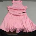 Women's 2 Piece Tennis Skirt Set Sleeveless Racerback Crop Tank Tops High Waisted Pleated Mini Skirt Outfits (Pink) M
