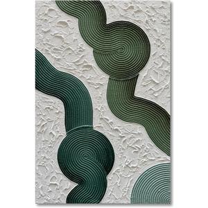 NANKAI Art Green and White Thick Texture Abstract Oil Painting Hand-Painted 3D Wall Art Large Canvas Wall Art Deco 45x30 inches (Nkhb187)