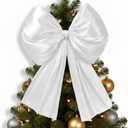 32 x 41 Inches Extra Large White Satin Bows for Coquette Room Decor Giant Bow Birthday Party Decorations for Home Wall Valentine's Spring Wedding Baby Shower Party Decor