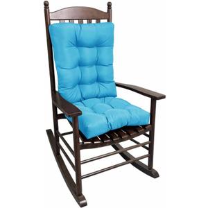 Rocking Chair CushionOverstuffed Seat Back Cushion PadSoft Thickened Patio Chair Cushions for Indoor/Outdoor (1, Sky Blue)