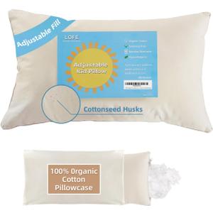 Adjustable Organic Pillow 20x36 with Organic Cotton Pillowcase &Shell, 20x36in