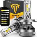 Termitor Smart H4 Light Bulb, 0-80000LM 1500% Super Brighter, App-Controlled Dimming & Color Temperature, 3000K Yellow to 6500K Cool White for Bluetooth 9003/HB2 Fog Light, Plug and Play, Pack of 2