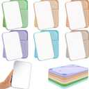 24 Pack Desktop Makeup Mirror Bulk 90 Adjustable Portable 8" Vanity Table Mirror with Stand, Folding Travel for Makeup Party Spa Party, Women, Cosmetics Personal Beauty (Light Colors)
