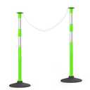 HiGiant 2 Pack 34 Inches Traffic Delineator Posts with Weighted Rubber Base, Portable Lime Green Safety Posts Cones with Reflective Collars and 5 Ft Plastic Chains for Parking Lot, Construction Work