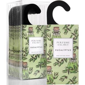 ROSE COTTAGE Large 12 Packs Eucalyptus Hanging Closet Deodorizer Air Freshener Long Lasting Scented Sachets Smell Goods for House