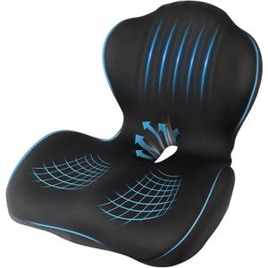 Car Seat Cushion with Lumbar Support Pillow, Memory Foam Office Chair Cushion for Back Pain Sciatica Pain Relief, Ergonomic L-Shaped Seat Cushion for Car Truck Driving Office Chair Home