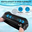 2 Pack Large Swim Caps for Long Hair, Silicone Swimming Cap for Adult Women Men, Waterproof Swim Hats Bathing Caps to Keep Hair Dry with Bonus Nose Clip and Earplugs