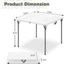 34" Square Folding Table for 4 Person, 330lbs Weight Capacity Foldable Table with HDPE Tabletop & Heavy-Duty Steel Legs, Large Portable Picnic Table for Indoor Outdoor Parties, Camping, White, 34" x 34" x 28.54"
