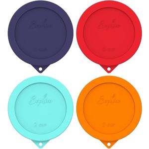 Sophico 2 Cup Round Silicone Storage Cover Lids Replacement for Anchor Hocking and Pyrex 7200-PC Glass Bowls (Container not Included) | Mix | 4 Pack