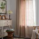 Sutuo Home Boho Curtains 108 inch for Living Room Balcony, Semi Blackout Linen Farmhouse Shabby Chic Tassel Window Treatment Bohemian Embroidery Drape, Rod Pocket 1 Panel 52" W x 108" L, Coffee Linen