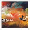 FULDGAENR 8x8 Picture Frame, White Frames for 8 x 8 Inch Photo Poster Certificate, High Transparency Wall/Tabletop Frame with Horizontal Vertical Display (White | 8"x8")