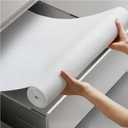 Viseeko Shelf and Drawer Liner for Kitchen Cabinet, Non-Adhesive Cabinet Liners for Shelves, Strong Grip Shelf Paper Non-Slip Waterproof Easy to Cut for Dresser Cupboard, White