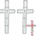 2Pcs Cross Metal Wreath Frame Floral Wreath Form Base 16 Inch Wire Form for Garden Religious Wedding Church DIY Craft Project Outdoor Holiday Hanging Decorations