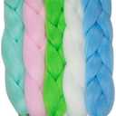 5pcs Colorful Braiding Hair 24inch Colored Hair Extensions for Braids Rainbow Jumbo Braids Glow in the Dark Hair