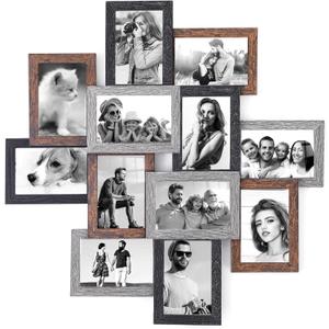 Marsui 12 Pack 4x6 Collage Picture Frames Set, Multi Family Photo Frames for Wall Decor for Farmhouse Living Room Gallery Office Hanging Display, Wedding Valentine's Day Christmas Gifts