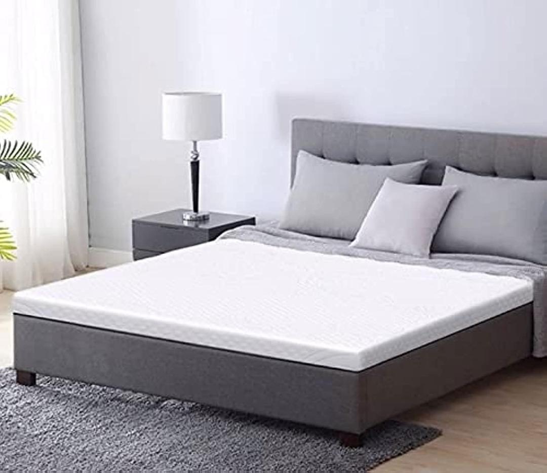 2 Inch Memory Foam Mattress Topper 160x200 Mattress Pad with zippered cover (200x200) am, Mattress Cover, White