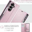 For Samsung Galaxy Z Fold 7 Case Wallet with RFID Blocking Card Holder, PU Leather Kickstand Protective Flip Phone Cover Fit for Galaxy Fold 7 8.0", Rose Gold