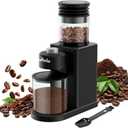 Wancle Conical Burr Coffee Grinder Electric - 200W Compact Automatic Coffee Bean Grinder with 25 Setting Adjustable, Low Noise Espresso Coffee Grinder,One-Touch Operation with Self-Cleaning Blower