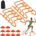 Agility Hurdles Training Equipment - 10 Speed Hurdles and 10 Soccer Cones with Carrying Bag for Soccer, Football, and Track Drills, Ideal for Athletes Speed and Agility Training
