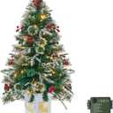 3 FT Pre-Lit Artificial Christmas Tree with Vintage Potted Base, 1 Pack