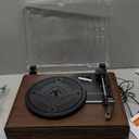 Vinyl Record Player with Speakers,3 Speed Turntable with Bluetooth, Aux, Headphone Jack, RCA Output and Auto Stop,Mirror Vintage Wooden Walnut