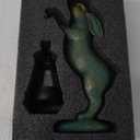 MININOVA Garden Statues Rabbit with Solar Lantern Outdoor Bunny Figurines Decorations for Patio Yard Lawn Ornaments Gifts for Birthday Easter Housewarming Mother's Day (Rabbit, Bronze)