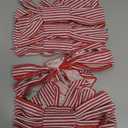 6pcs Red and White Striped Bows - 8 x 12.5 Inches, Christmas Tree and Gift Bows for Craft