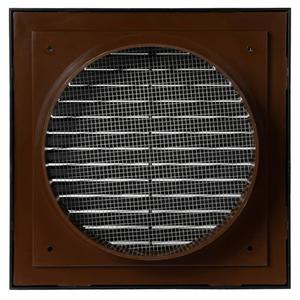 Black 6" Inch Ventilation Grille - Inside/Outside use - (Flange 5.9"Ø/Cover 8"x8") - Air Vent Louver - Exhaust Hoo