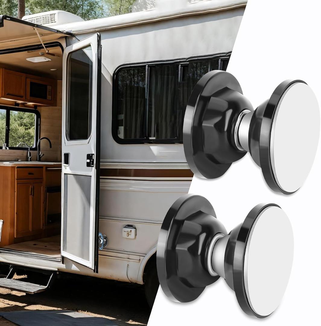 Sissinda Magnetic Door Catch, RV Door Holder Baggage Door Catch for RV, Camper, Motorhome,Travel Trailers to Keep Door Open, Sturdy&Durable (Black, 1.8 Inch-1 Pack)