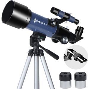 Telescopes, Telescope for Kids and Adults Beginners, 70mm Aperture 400mm Focus Length Refractor Travel Telescope with AZ Mount for Observe The Moon and Landscape (Blue)