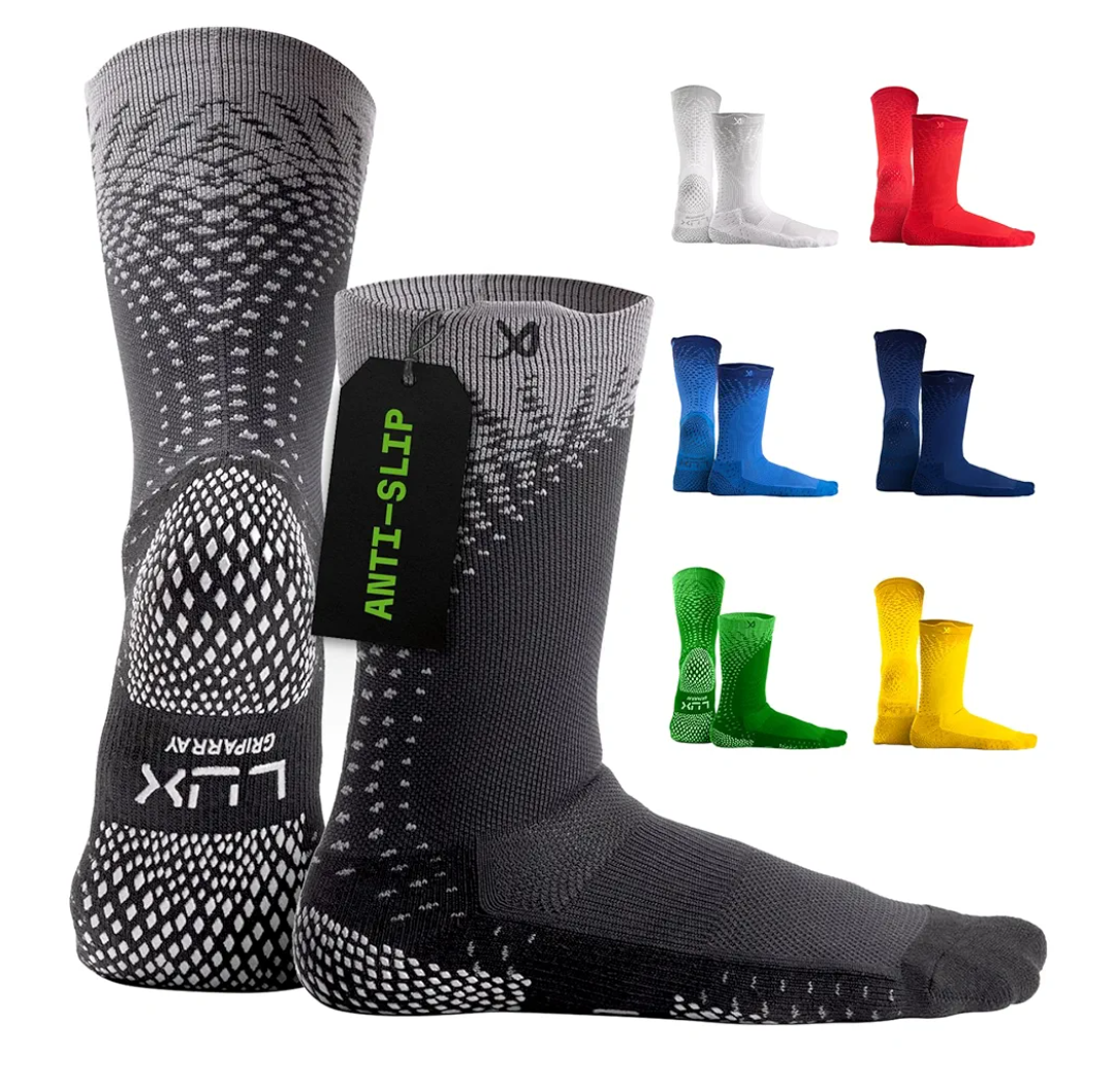 LUX Sports ProCleat Performance Grip Socks GripArray™ - Athletic Socks for Performance Sports - Grip Socks for Men and Women