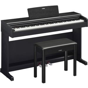 Yamaha Arius Series 88-Key Weighted Action Upright Digital Piano, CFX Concert Grand Piano Voice, 3-Pedal Unit, Bench Included, Classic Upright Design, Black YDP145B