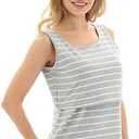 Bearsland Women's Sleeveless Maternity Nursing Tank Tops Breastfeeding Shirts (S)