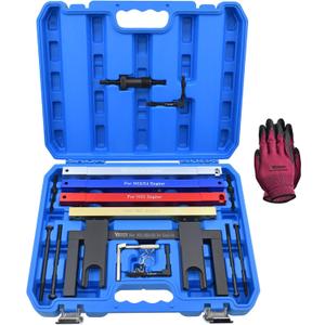 Master Engine Timing Vanos Camshaft Alignment Locking Tool Kit, Compatible with BMW 2.5 3.0 N51 N52 N53 N54 N55 S55 Engines, Including BMW 3 Series 328i, Crankshaft Flywheel Alignment Tool (Blue-New)