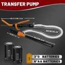 Battery Operated Gas Pump with Nozzle - Battery Powered Gasoline Transfer Pump With 3 FT Long Hose 2.2 GPM Transfer Pump For Water Kerosene Gas Can Hand Fuel Pump