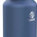 Takeya Actives Water Bottle with Spout Lid - Bottle with Double Stainless Steel Insulation - Dishwasher Safe & BPA-Free - Bottle with Spout Lid & Removable Bumper - 64 oz, Midnight Blue