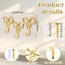1 Set Gold Triple-Bows Wall Hooks Small Wall Mounted Functional Hooks Gold Decorative Coat Holder Metal Bowknot Door Hanger for Hats Bags Tie Bath Towels Coats, 3 Pieces