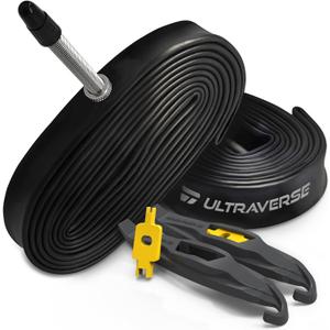Ultraverse Bike Inner Tube for 700x23-25c, 700x28-32c, 700x35-43c 28 inch Bicycle Wheel Sizes with 48mm Presta Valve - Butyl Rubber Tubes for Road and Gravel Bikes - 2 Tubes, 2 tire levers Included (700 x 35-43c)