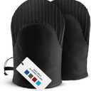 Big Red House - Silicone Mini Oven Mitts - Black Set of 2 - Heat Resistant to 536 F / 280 C Kitchen Gloves Professional Grade Pot Holders for Cooking Baking (10")