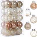 Clear Plastic Christmas Ball Ornaments, 30ct 2.36 Inch Champagne Balls for Tree Decoration - Shatterproof for Holiday Wedding Party Gifts