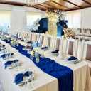 6Pack Royal Blue Cheesecloth Table Runner Boho Gauze Cheese Cloth Table Runners Sheer Royal Blue Table Runners for Wedding Party Baby Shower Birthday Home Decor