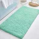 ILANGO Spa Blue Bathroom Rugs 60" 24" Non Slip & Super Absorbent Thick Soft, Washable Bath Carpet Runner for Floor, Microfiber Plush Shaggy Bath Mats with Rubber for Bedroom Bathtub Shower Room