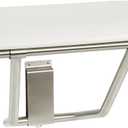 Seachrome 28" Wall Mount White Padded Folding Shower Bench Seat for Inside Shower