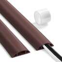 LZEOY Floor Cable Cover 3ft Brown, LZEOY Cord Covers for Wires on Floor, Low Profile Cord Hider Cable Management, Office/Carpet Compatible